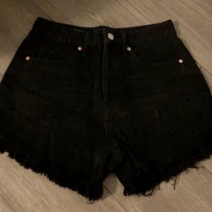 Black jean shorts